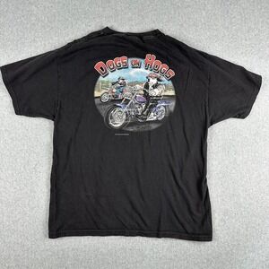 Vintage 90's Big Dogs T Shirt Mens Large Graphic Tee Dogs on Hogs Motorcycle USA